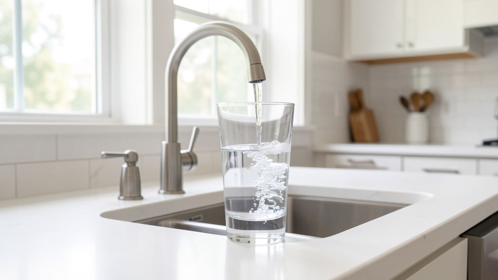 Homeowner drinking a glass of well water after testing in South Carolina