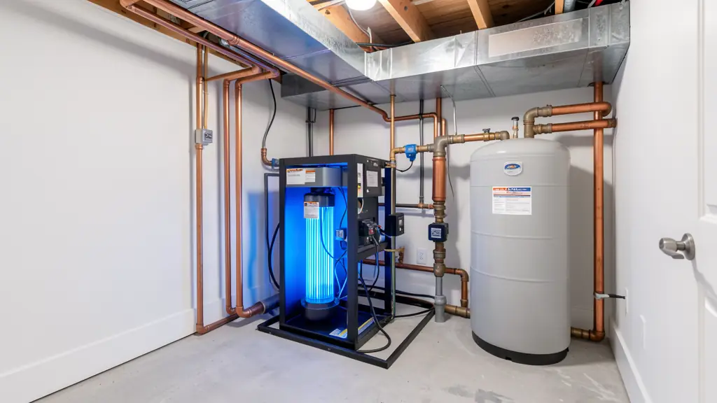 UV water treatment system for well water bacteria disinfection in a South Carolina home