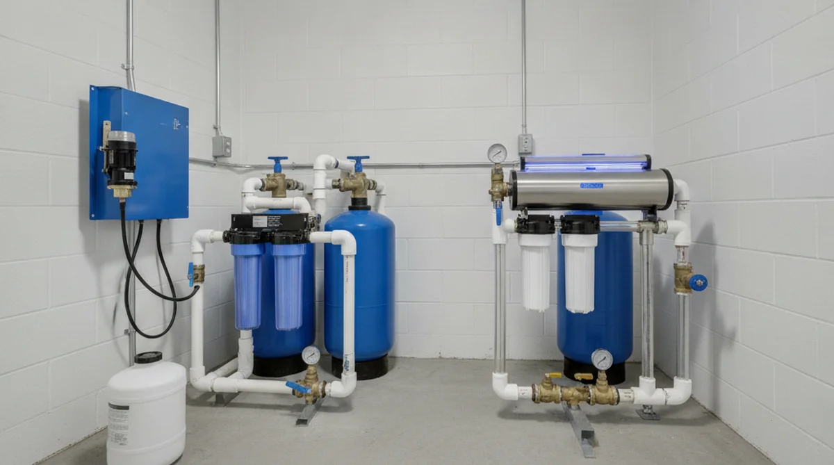 Chlorine injection and UV water treatment systems comparison