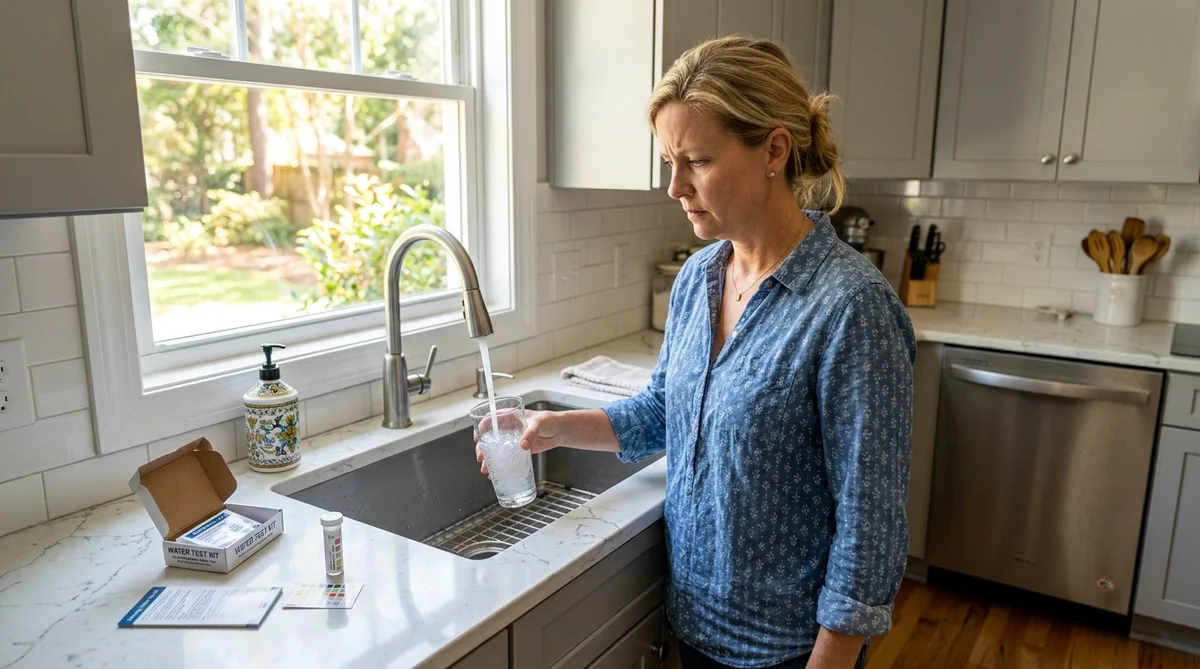 Homeowner testing well water for sulfur smell in Rowesville SC