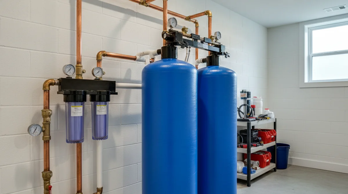 Whole house water filtration system installation in Norway SC